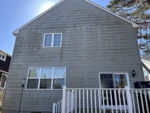 Soft wash vinyl siding before