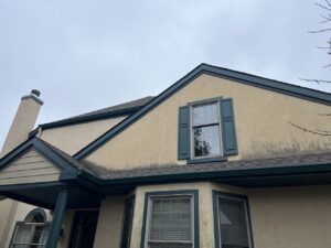 Soft wash stucco siding before